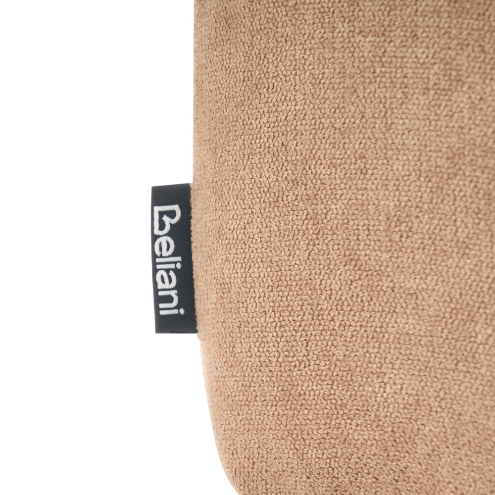 Pouf imbottito in tessuto per camera da letto e soggiorno 86 x 30 forma irregolare beige stile scandinavo