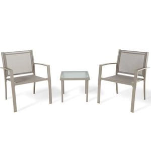 SALOTTINO SALOTTO PZ. 3 HAVANA ACCIAIO ARREDO ESTERNO
