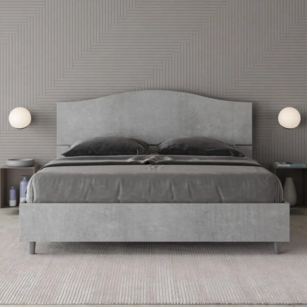 Letto matrimoniale senza rete 160x200 cemento Dores