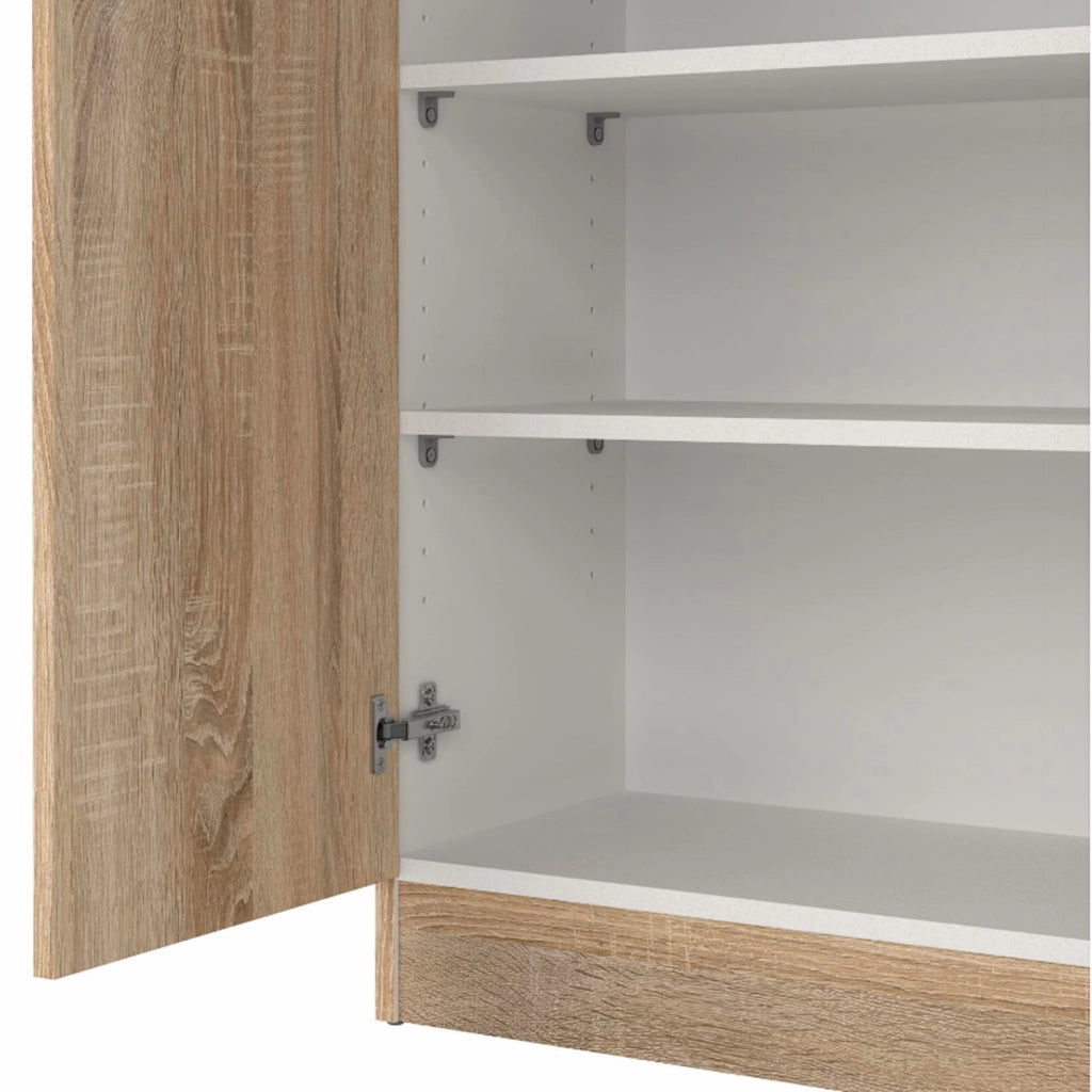 Scarpiera Salvaspazio A Armadio Con 2 Ante Mobile Multiuso Con 5 Ripiani Regolabili Design Moderno Per Ingresso Camera E Living 69.2 X 34.6 X 170.4 Cm Rovere