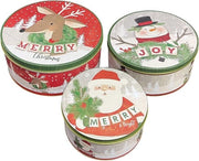Tromba di Natale in Metallo - Scatola di conservazione nostalgica per biscotti e snack - Set da 3