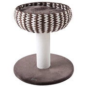 Torre Riscatore per Gatti con Letto e Cuscino ¨C Zephmum ¨C 50x50x52 cm Marrone e Bianco