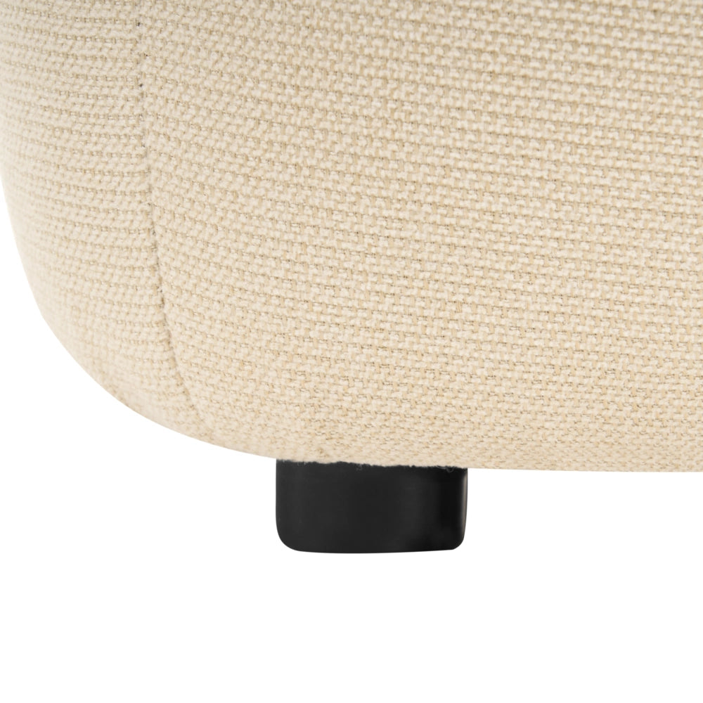 Pouf rettangolare in tessuto beige chiaro, 35 x 35, poggiapiedi decorativo per soggiorno e camera da letto