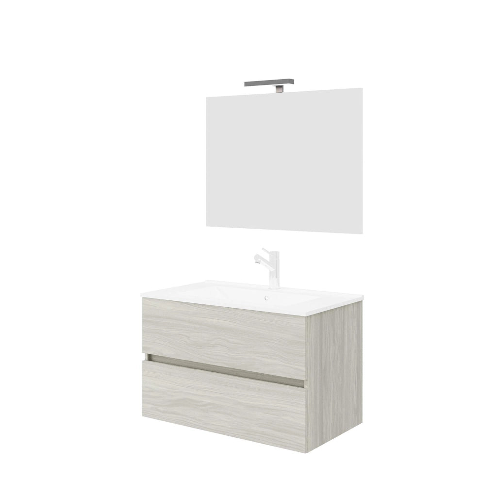 Composizione Bagno 2 Cassetti con Specchio Led