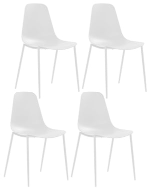 Set 4 Sedie 49x48,5xH88 cm in Polipropilene Frida Bianco