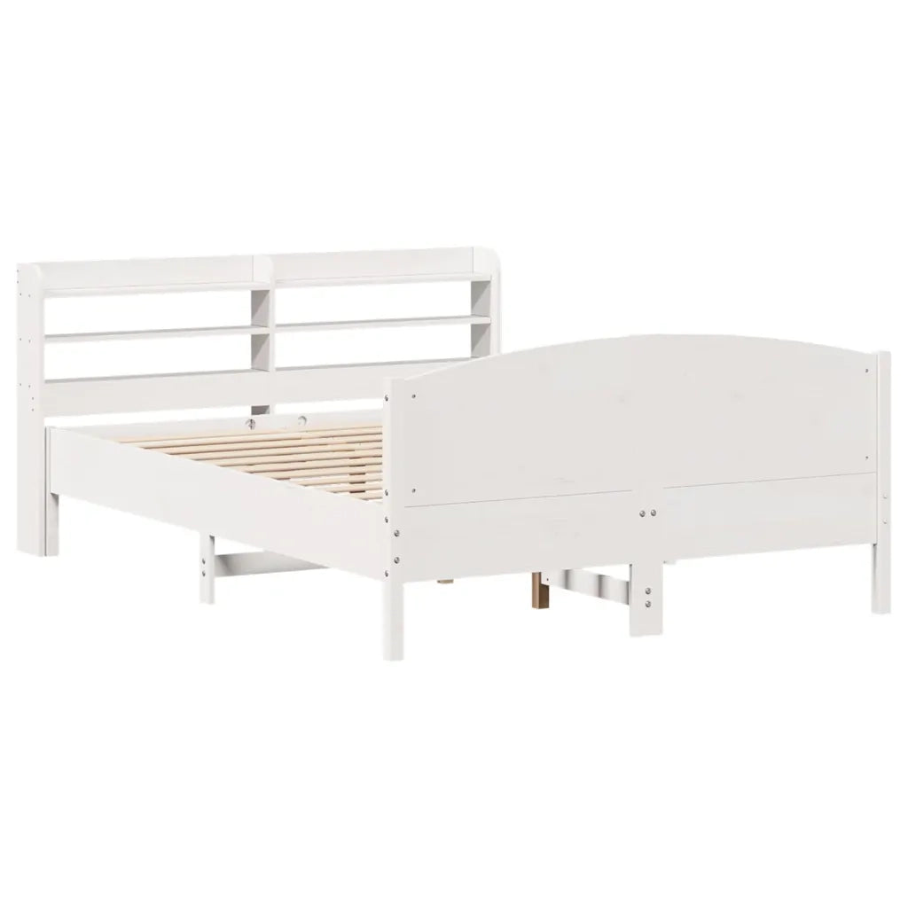 Letto senza Materasso Bianco 140x190 cm Legno Massello di Pino 3306973