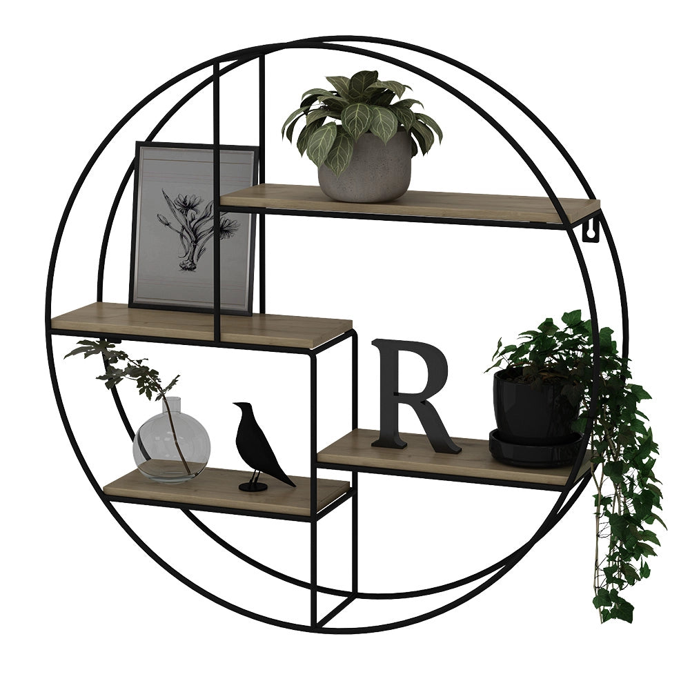 Vicco Libreria da parete Rovere 55 x 55 cm Rotondo