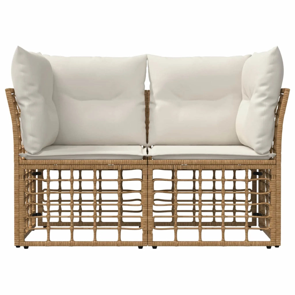 Loveseat da esterno 2 pz Naturale e Bianco Crema polyrattan CFW4511238