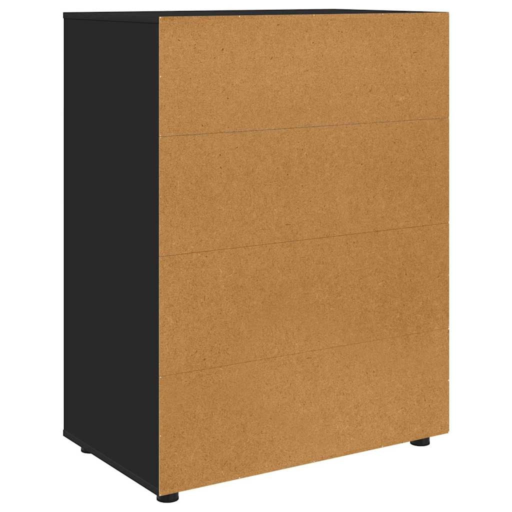 Set di 2 moderni mobili contenitori funzionali 80 x 48 x 105 cm in legno ingegnerizzato nero 02_0056177