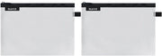 Borsa a Zip per Viaggi, Transparente, Ideale per l'organizzazione di oggetti durante i viaggi e in bagaglio, Resistente all'Acqua, Medio, 24 x 17 cm, Nero, 40250095 (Pacco da 2)