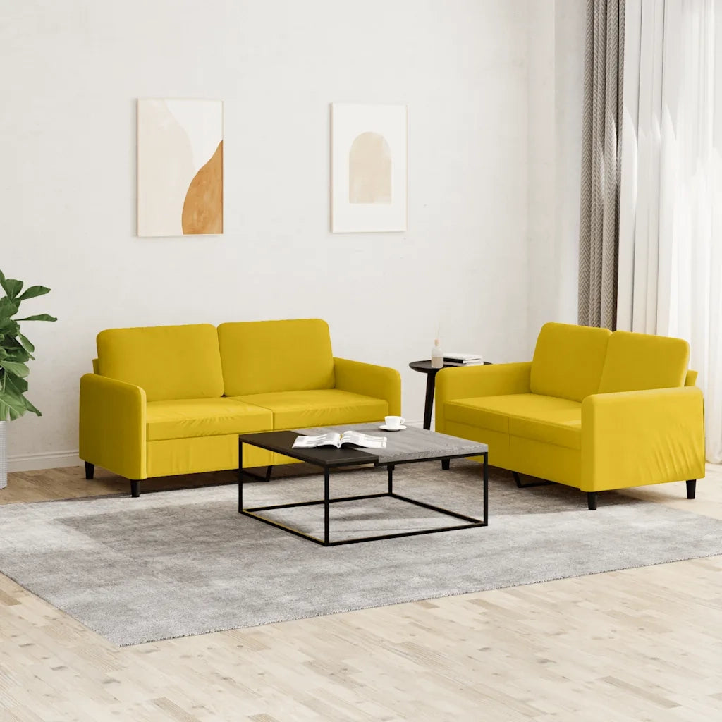Set di Divani 2 pz Giallo in Vellutocod mxl 131579