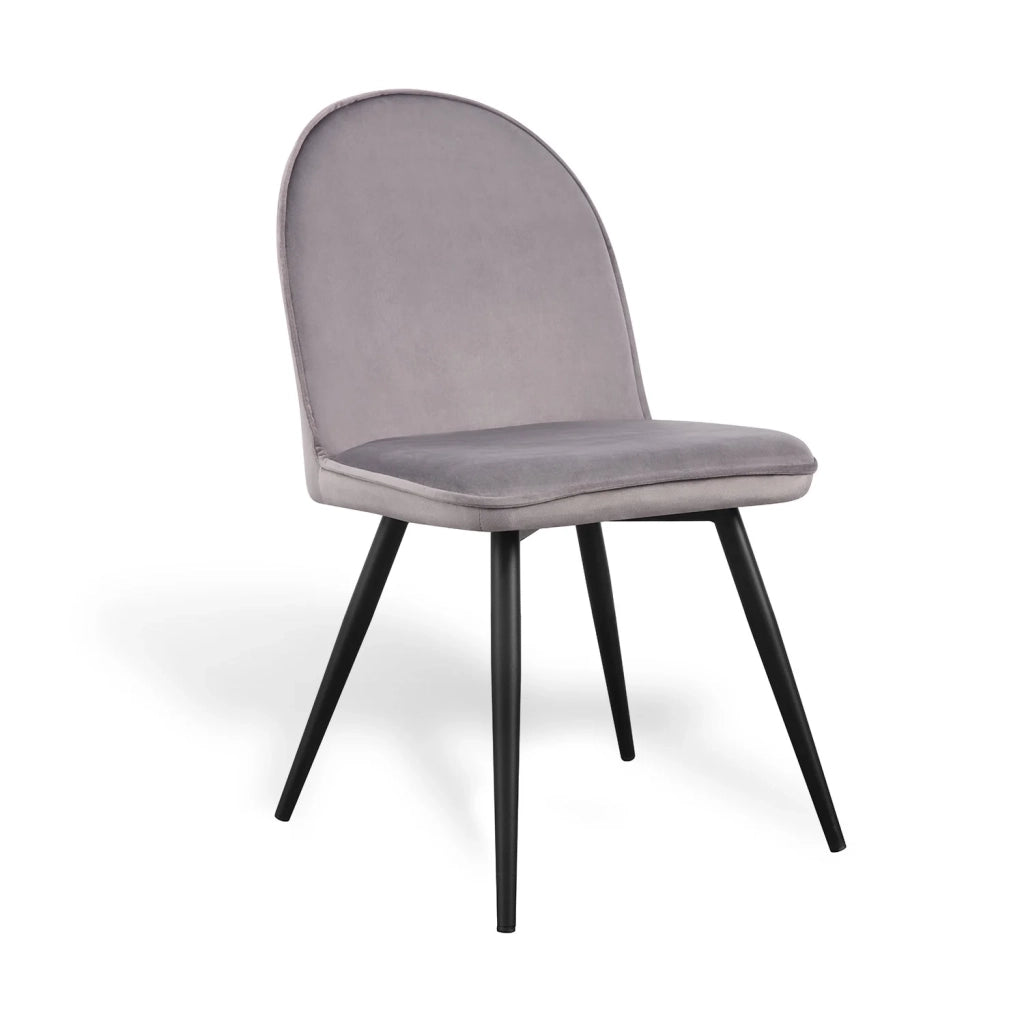 LÚZETE - SEDIA HADLEY IN VELLUTO GRIGIO