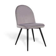 LÚZETE - SEDIA HADLEY IN VELLUTO GRIGIO