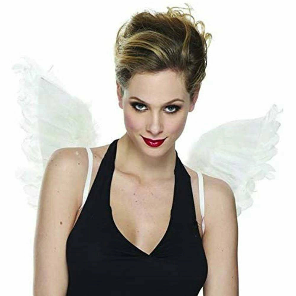 Trade Shop - Ali Da Angelo Bianche Piume In Poliestere Accessorio Costume Carnevale Halloween -