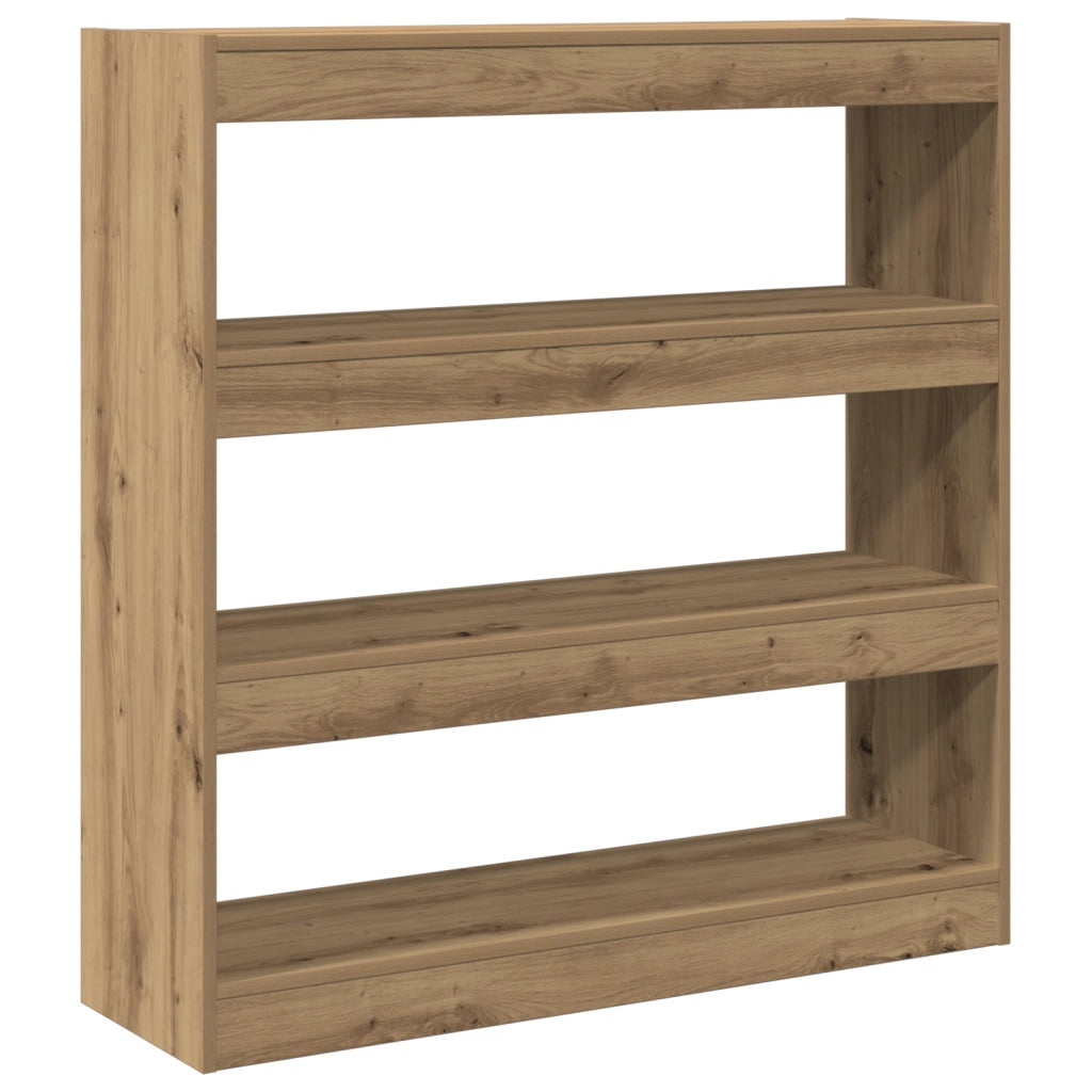 Mobile per libri/separatore di stanze in rovere artigianale - 100x30x103cm, realizzato in legno ingegnerizzato