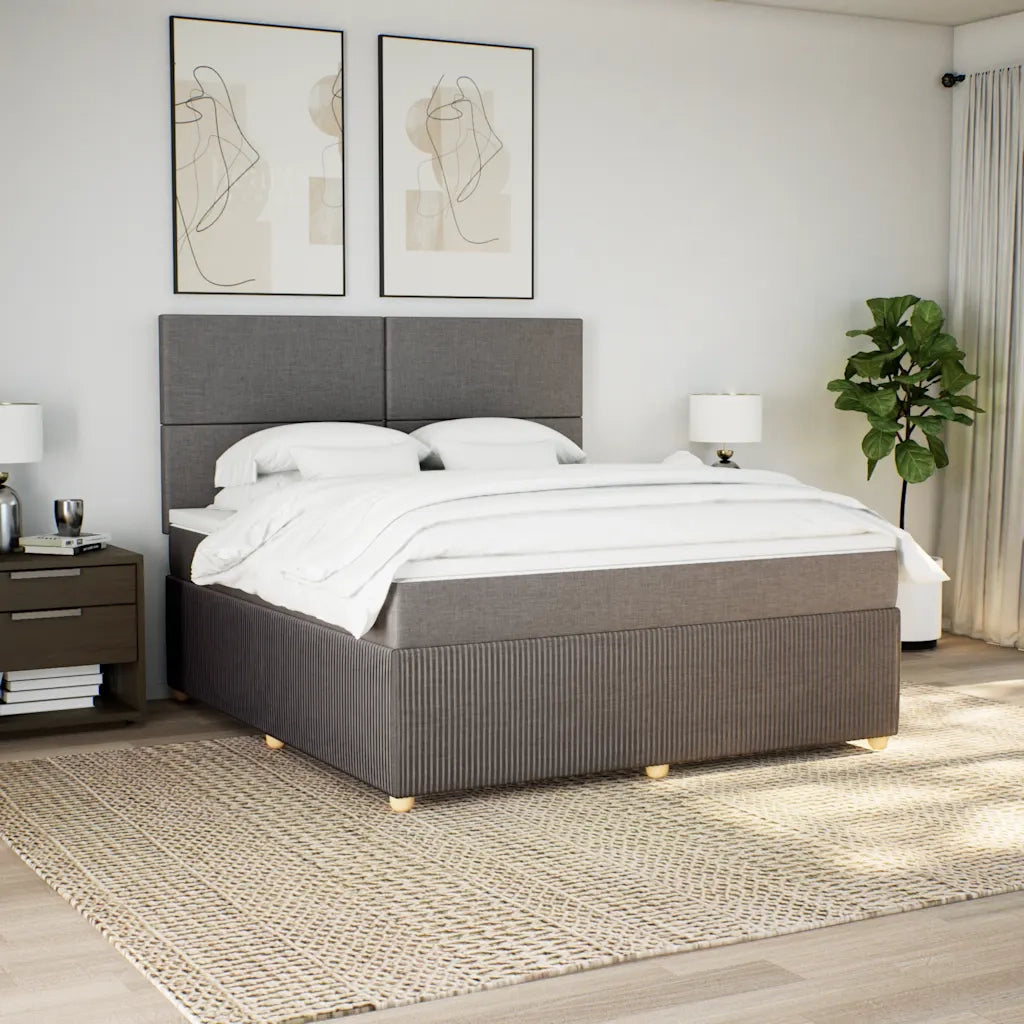 Giroletto a Molle con Materasso Tortora 180x200 cm in Tessuto 3294432