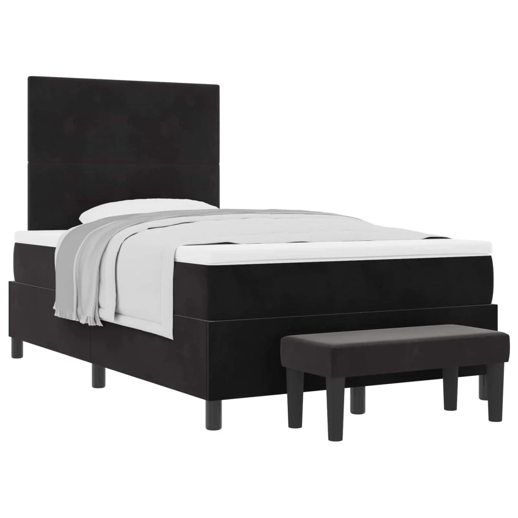 Letto a molle con testiera Nero 190 x 120 cm Velluto 3344500
