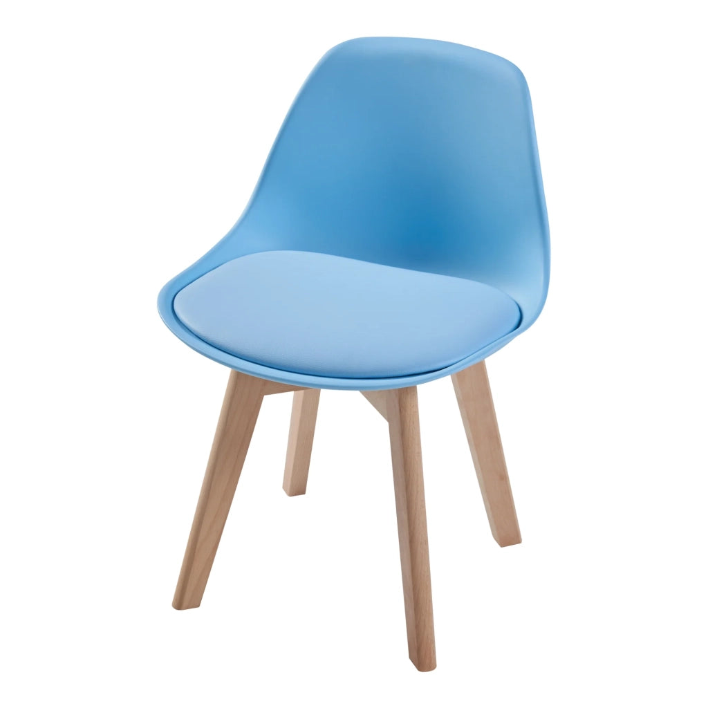 Set di 2 sedie per bambini rivestite in similpelle PU legno di faggio azzurro cielo 03_0010574