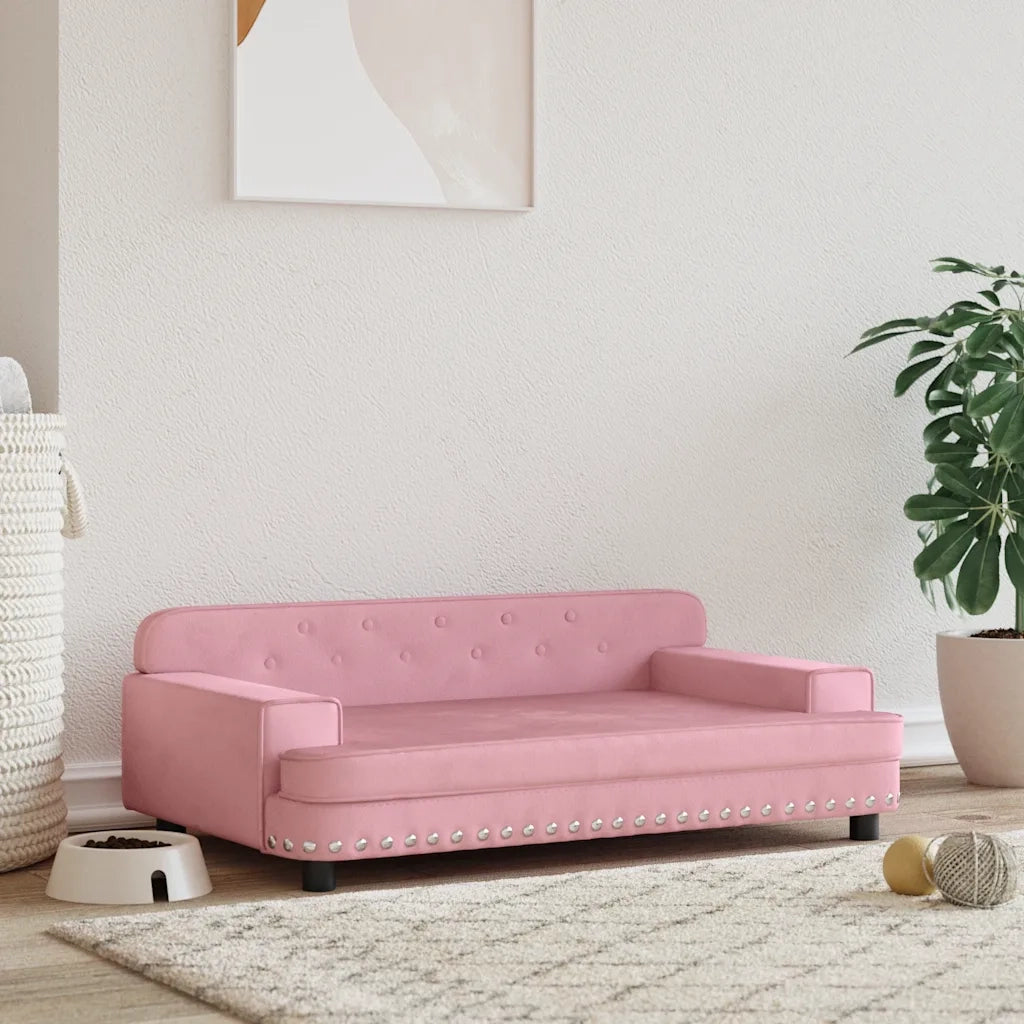 Lettino per Cani Rosa 90x53x30 cm in Velluto CFW6958602