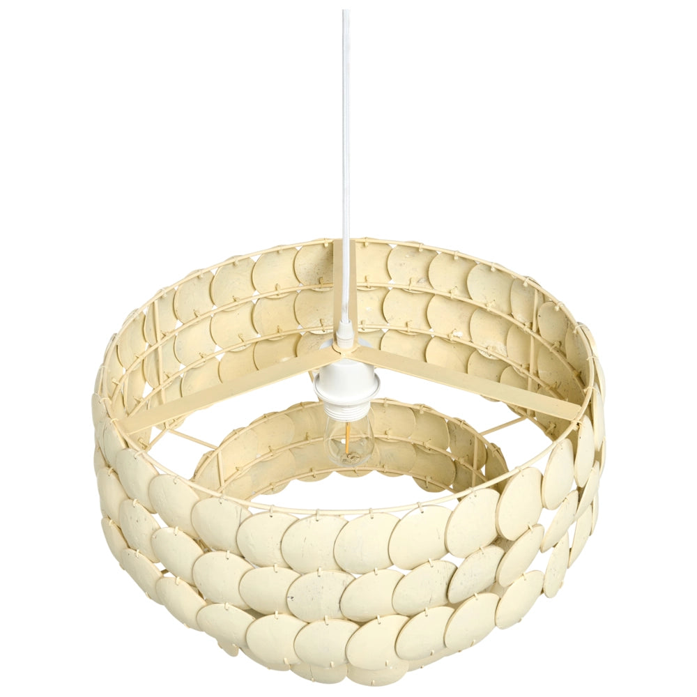 Lampadario Luce Beige Coco Shells Lampada a sospensione Stile Boho