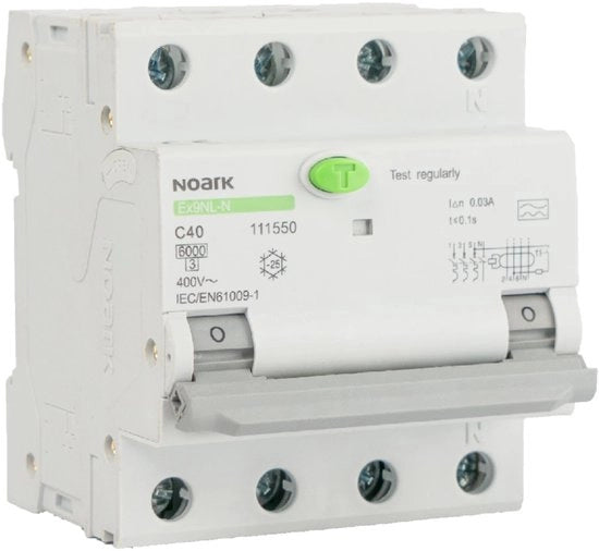 Contatore elettrico a tre fasi con neutro 20A C-kar 30mA