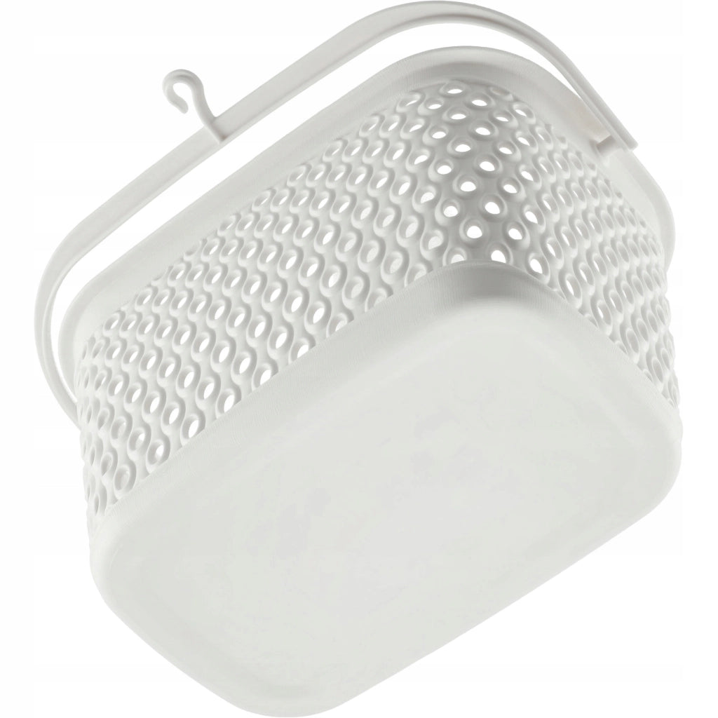 Cestino sospeso KADAX per mollette, rettangolare, bianco
