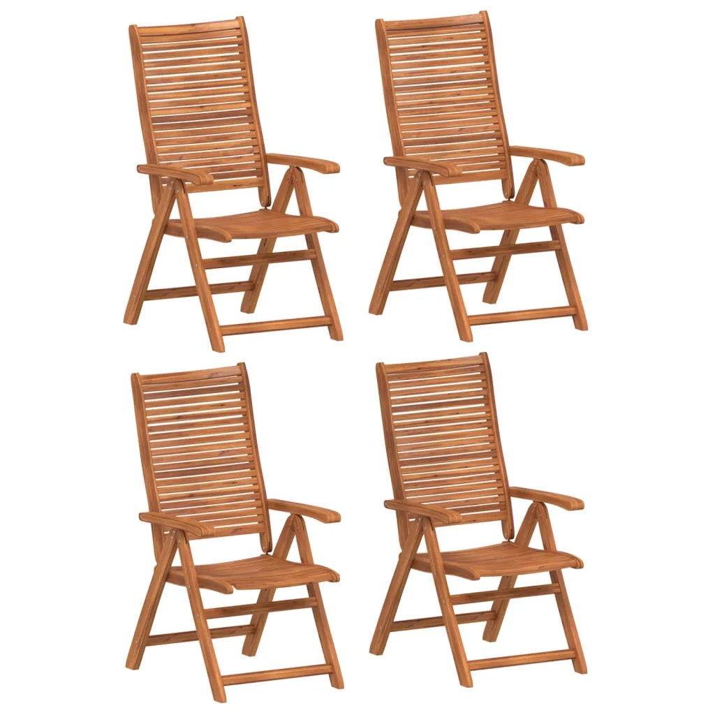 Sedie Giardino Reclinabili 4 pz | Sedie da Esterno 56x72x107 Legno Massello Acacia