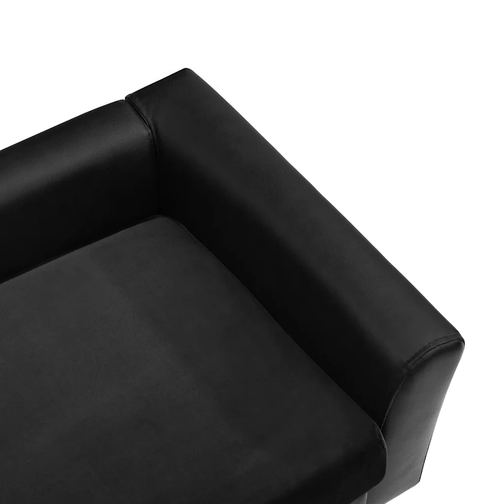 Divano per Cani Nero 60x43x30 cm in Peluche e Similpelle CFW5644030