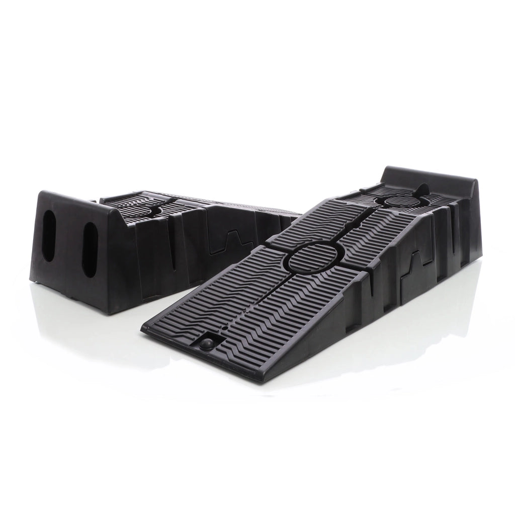 Set 2 rampe di sollevamento divisibili max 2,5 t plastica per veicoli carichi pesanti