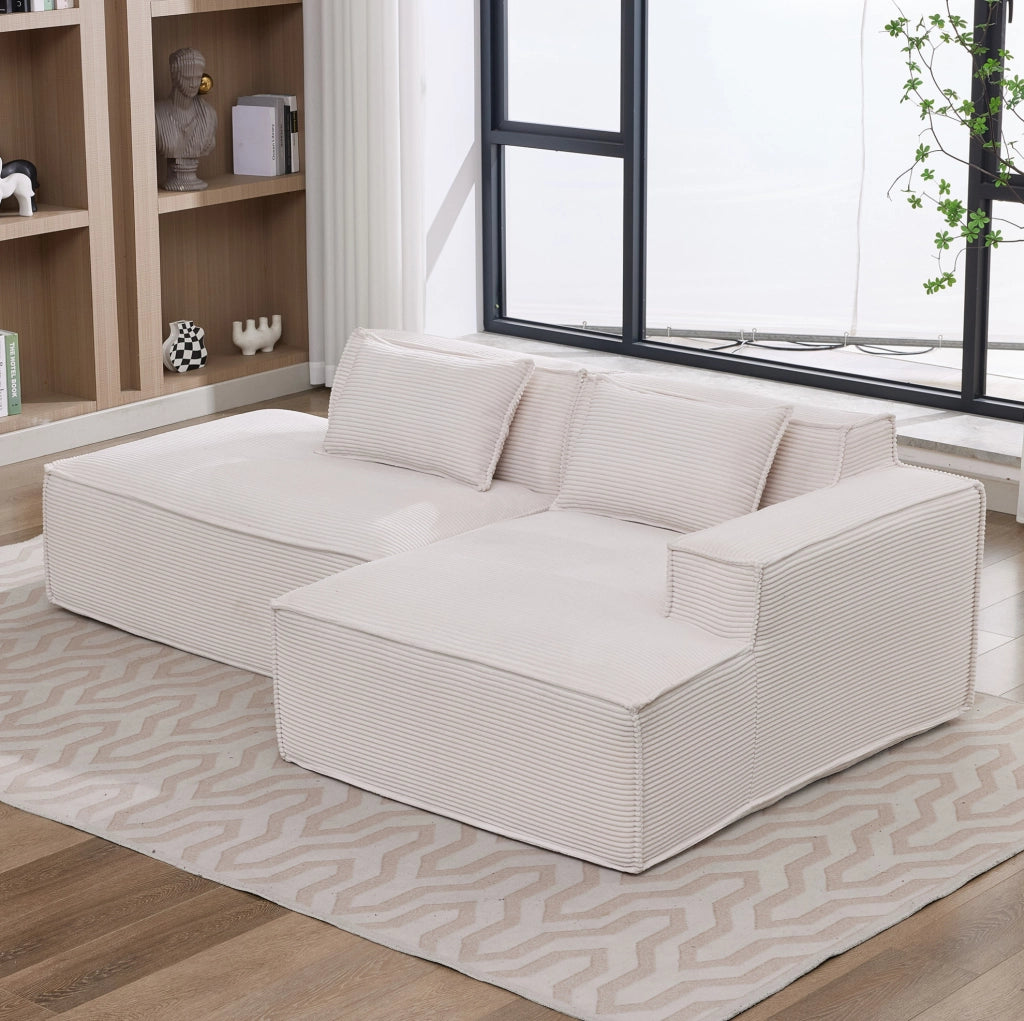 Divano 235 cm imbottito in poliestere beige HOMVRA