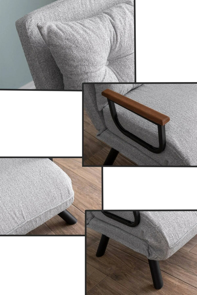 Poltroncina Keoni, Poltrona Reclinabile, 60x78x78h cm Grigio Chiaro