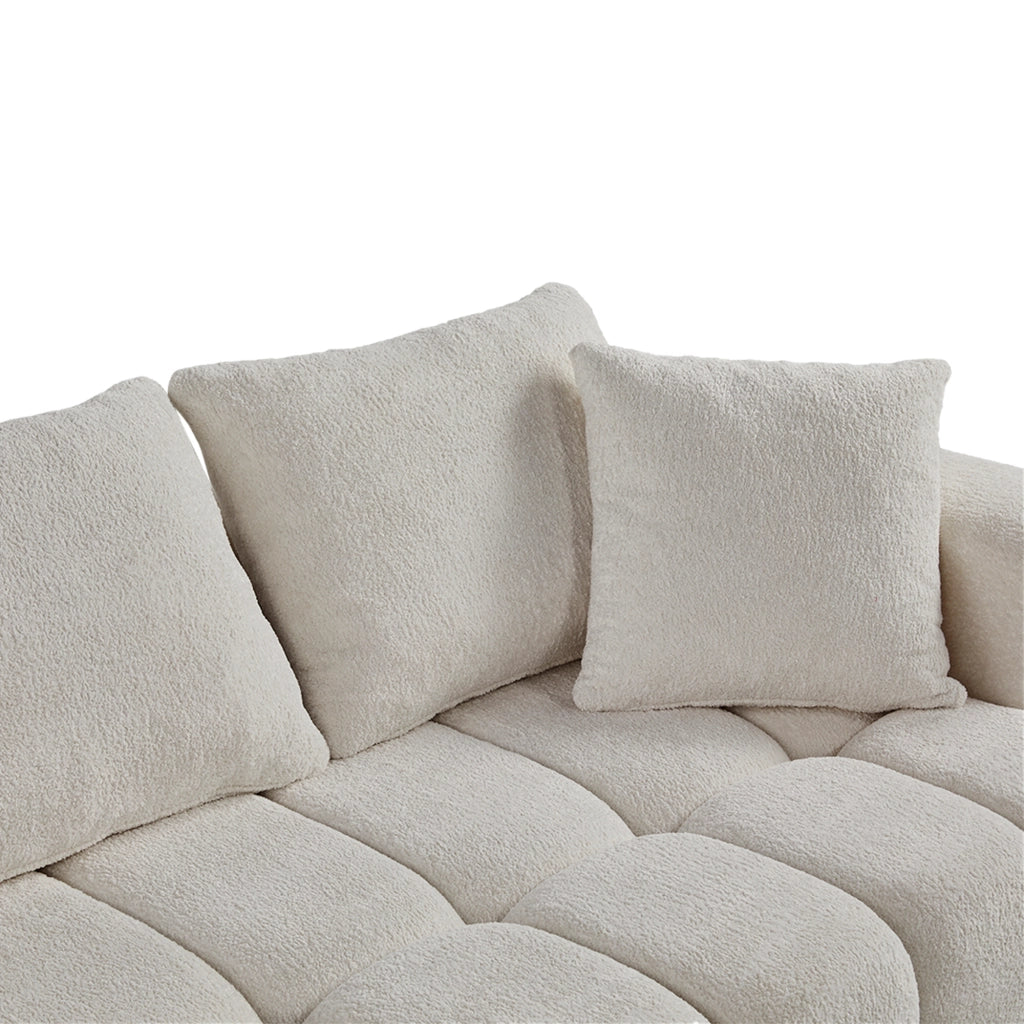 DIVANO Modulare 249,94 cm in Velluto Bianco