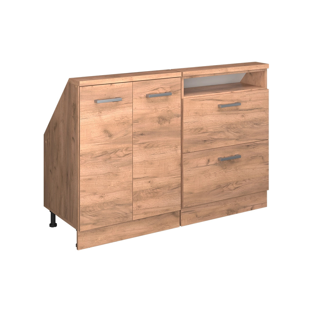 Mobile cucina sottotetto R-Line Rovere dorato/Rovere dorato 120 cm Set di 2 Vicco