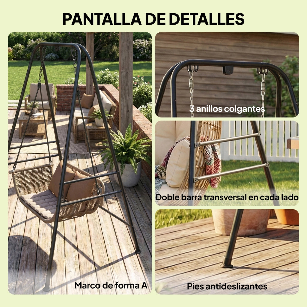 Supporto per Amaca Sospesa 183 cm ¨C zephmum ¨C Acciaio Antracite