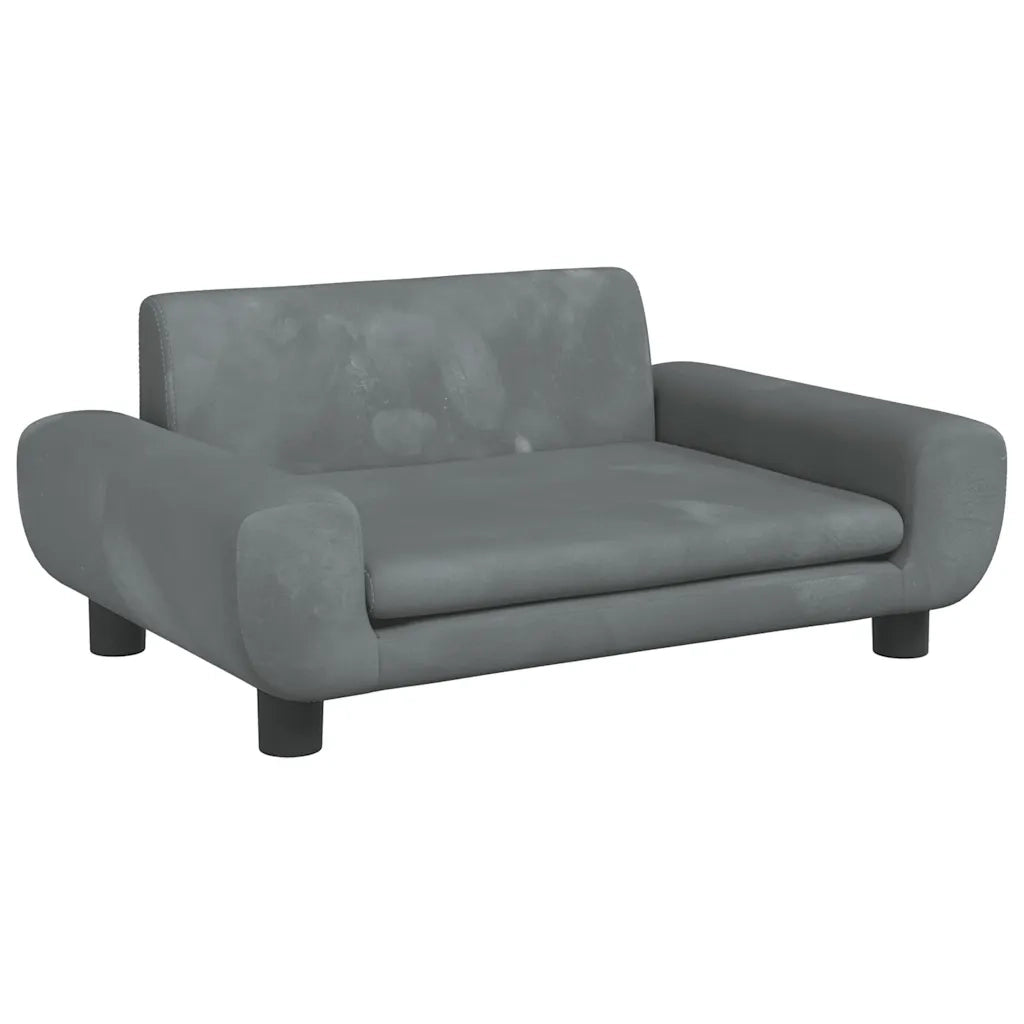 Divano per Bambini-Sofa-Divanetto Grigio Scuro 70x45x33 cm in Velluto