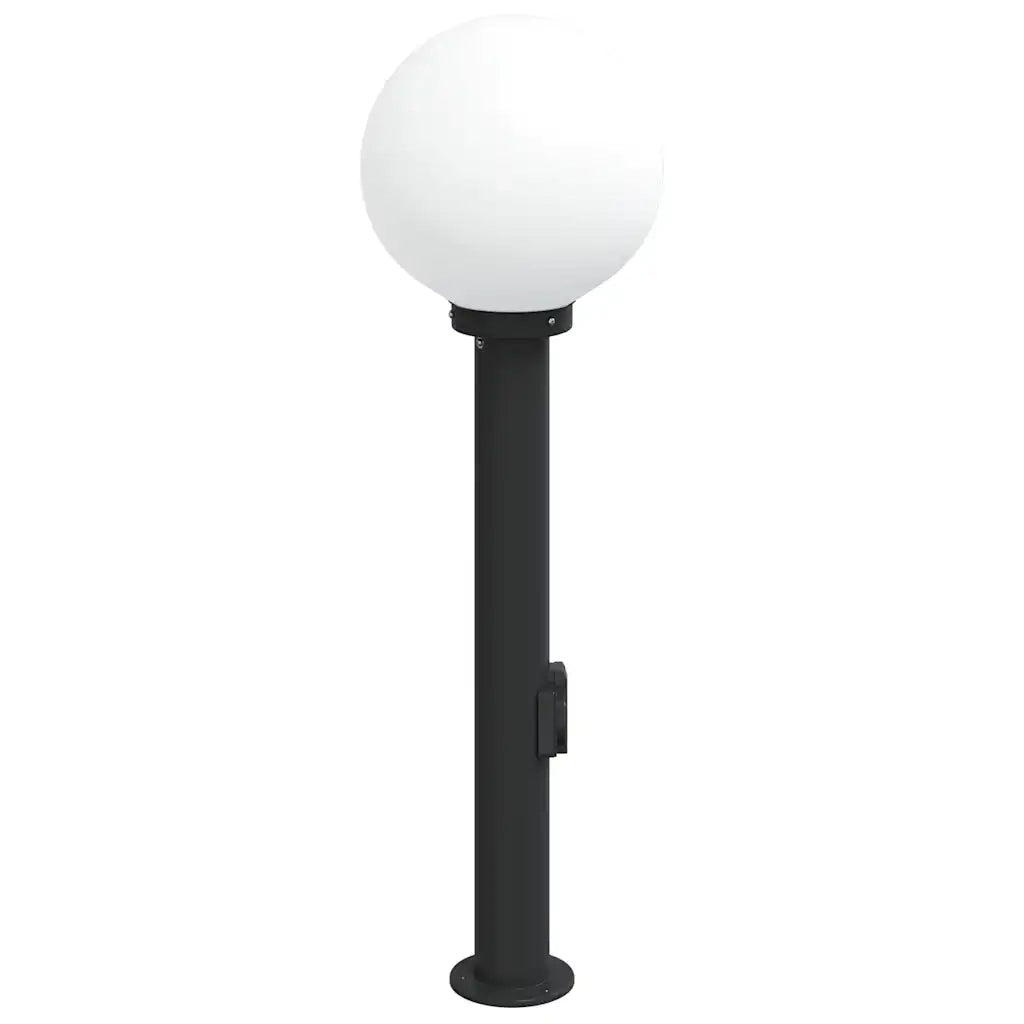 Lampada a paletto con presa elettrica 80 cm Nera IP44 4006119