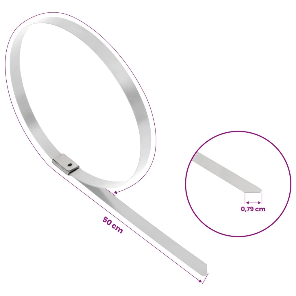 Fascetta per Cavi 25 pz 7,9 x 500 mm Argento 42029401