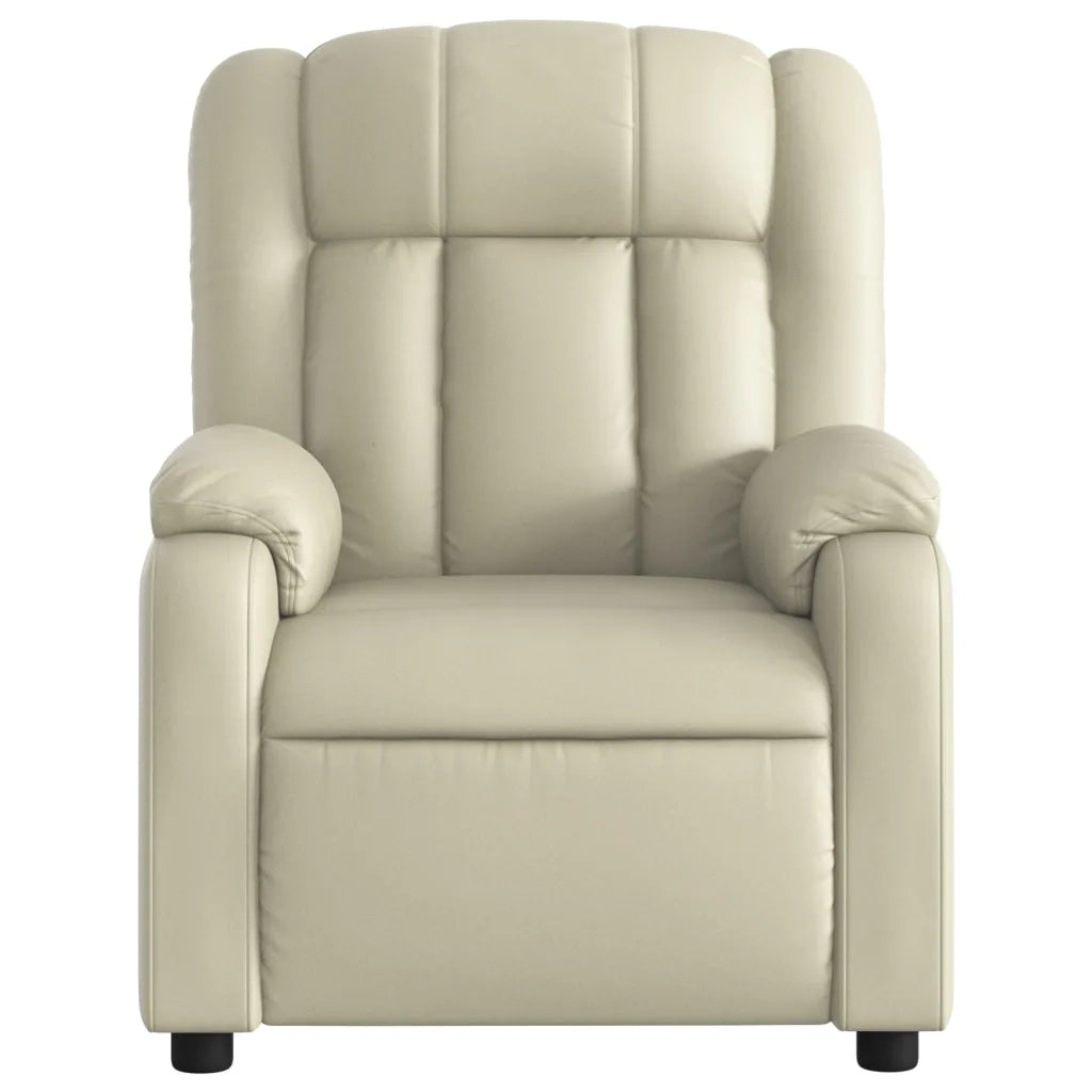 Divano Sedia-Poltrona reclinabile massaggiante in Similpelle Crema 616844