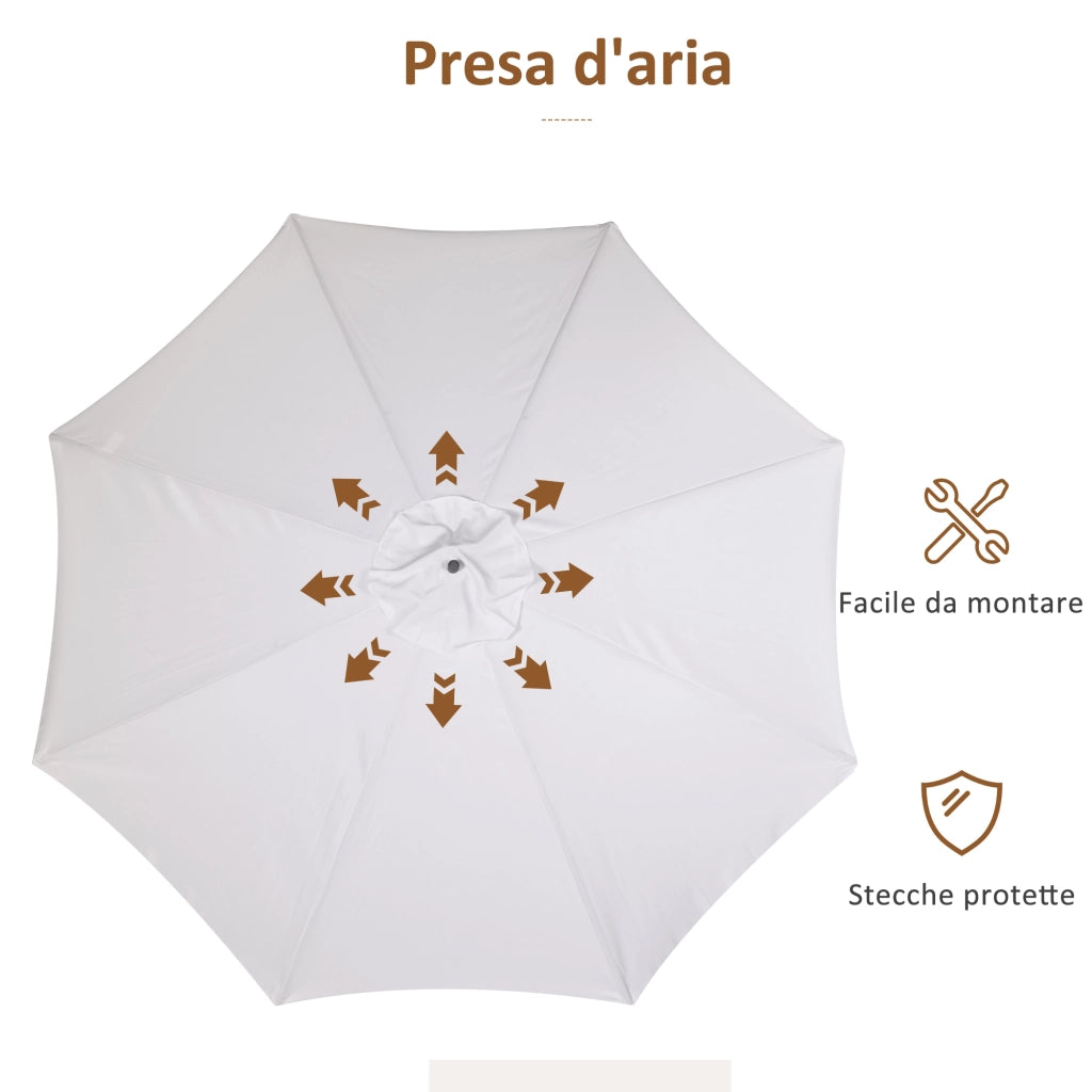 Ombrellone da Giardino in Bamb¨´ e Poliestere ¨C zephmum ¨C Crema ?325x250 cm