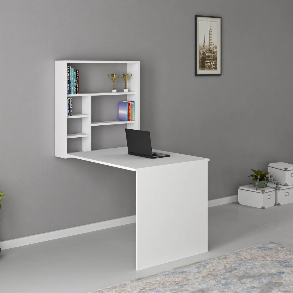 Bureau en bois "Sedir" - 90 x 59 x 154 cm - Bianco