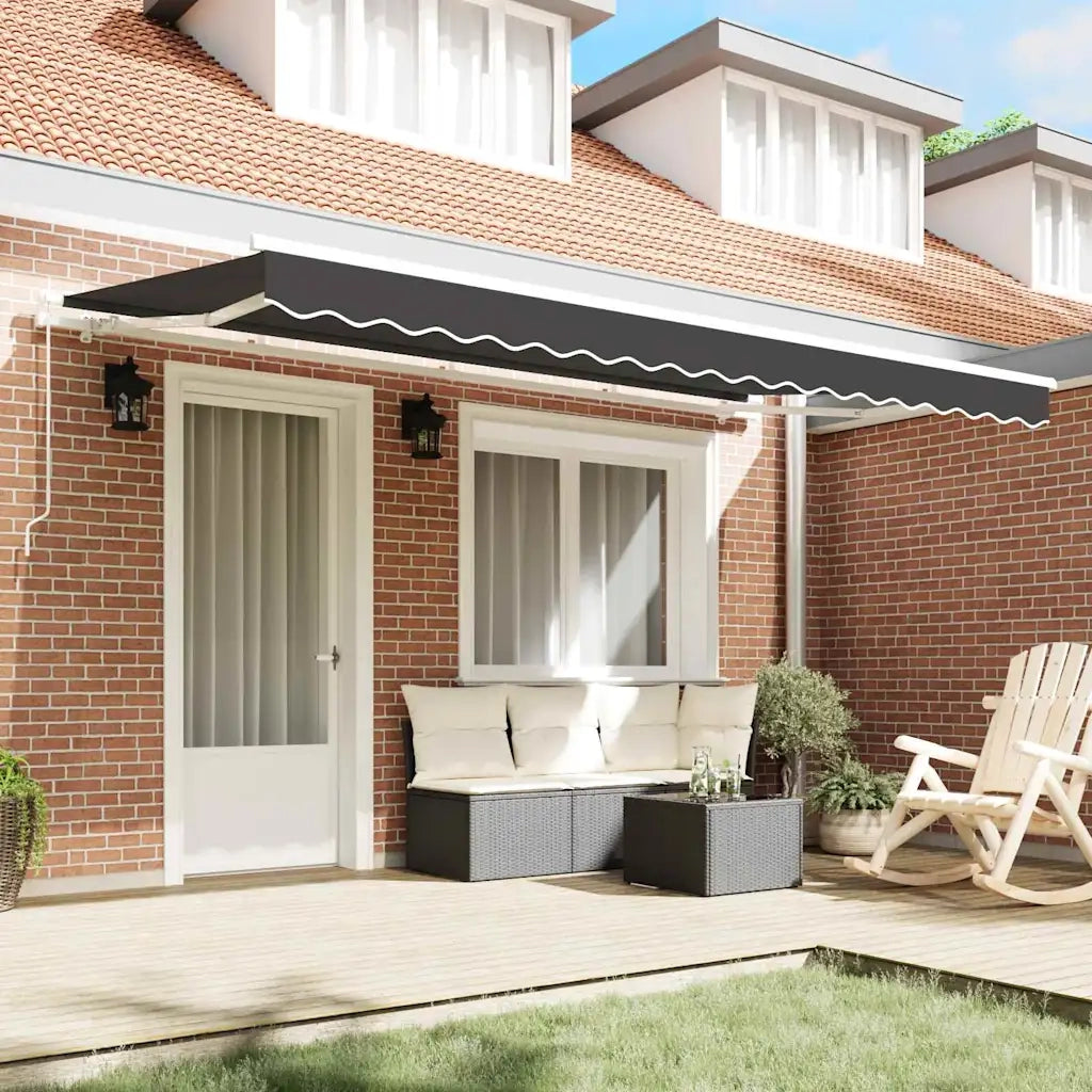 vidaXL Tenda Retrattile Antracite 400 x 200 cm Poliestere e Alluminio
