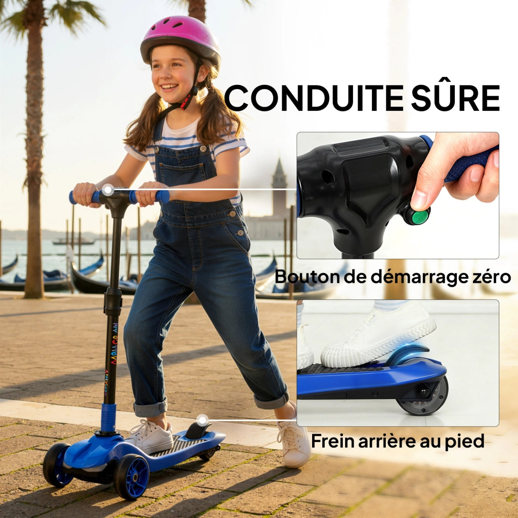 Trottinette Elettrica per Bambini ¨C zephmum ¨C Blu 64x29x83 cm