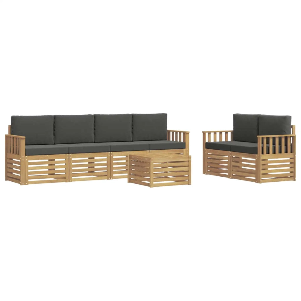 Set di divani da esterno 7 pcs Bianco e Antracite Poliestere