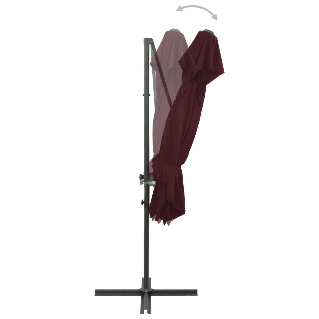 Ombrellone a Sbalzo con Doppia Copertura 250x250 cm Rosso BordÃ²
