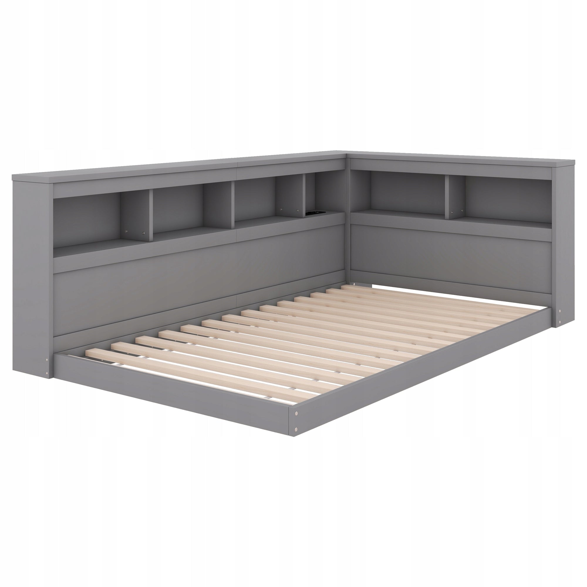 Letto singolo 90x200 - Xylo - Grigio con presa e USB