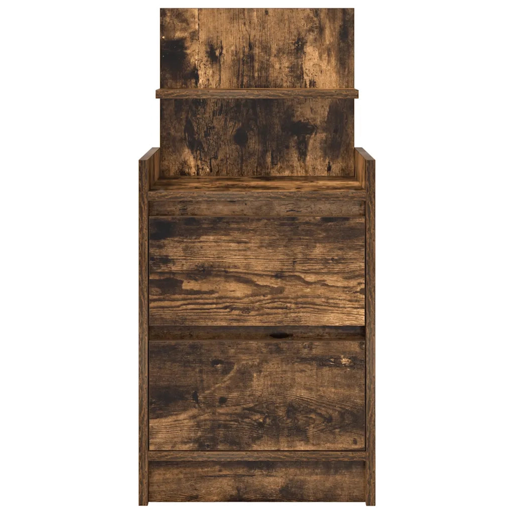 Comodini con 2 Cassetti 2 pz Rovere Fumo 38x34x80 cm