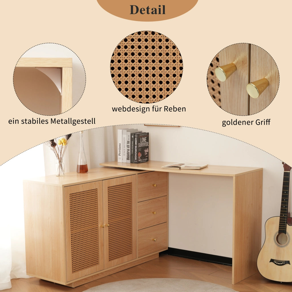 Scrivania Angolare con Porta ¨C MINIMAL ¨C Bianco, 126 cm
