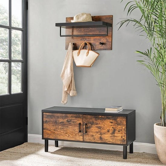 Capstato Industriale - Wand Vintage - capstato - Industriale con Piastra Cappelli Metallo / Legno - Design