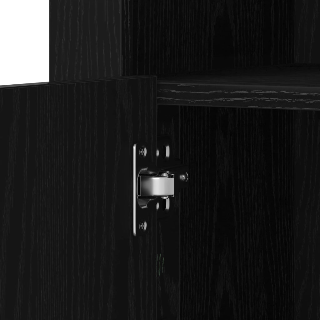 Sideboard con Luci LED Rovere Nero 41x37x67 cm
