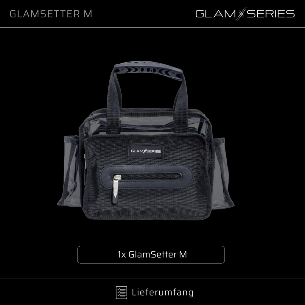 GlamSeries GlamSetter M Borsa per trucco 230 x 120 x 180 mm, beauty case trasparente con diverse opzioni di trasporto